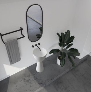 Напольная раковина ABBER Stein AS2507 45см белый матовый